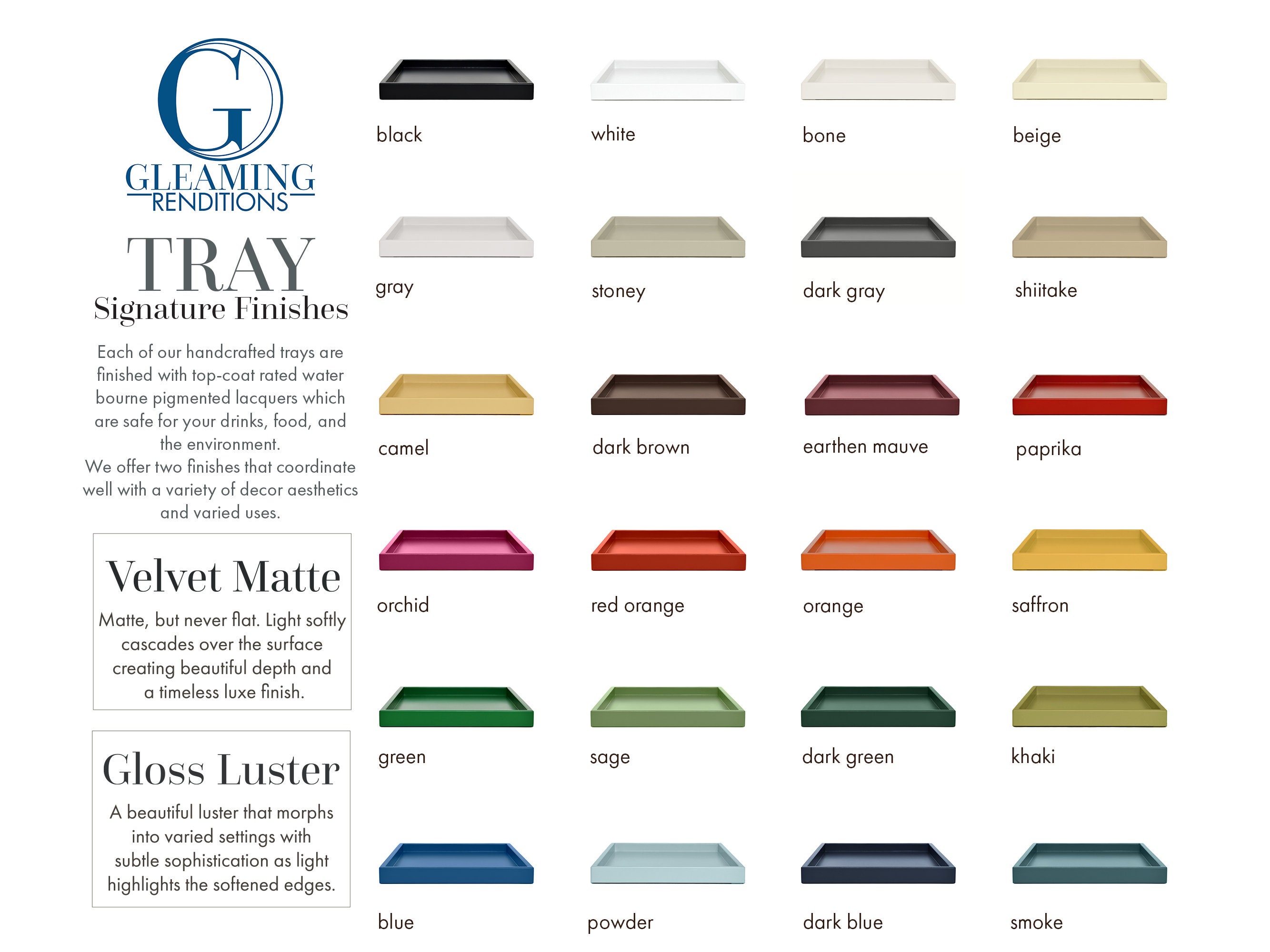 Tray Color Sample Card by Gleaming Renditions