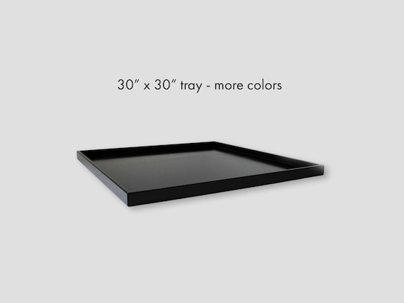 30 x 30 Extra Large Square Shallow Tray: Ottoman Coffee Table Decor