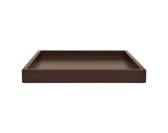 Dark Brown Shallow Tray, Small to Extra Large Sizes for the Coffee Table and Ottoman