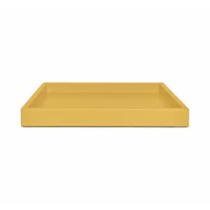 Soft Mustard Shallow Tray: Coffee Table Ottoman Decor - Ochre
