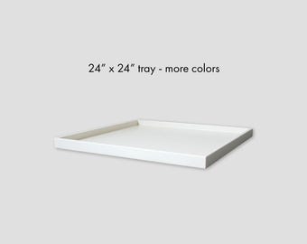24 x 24 Large Square Ottoman Tray: Coffee Table Decor
