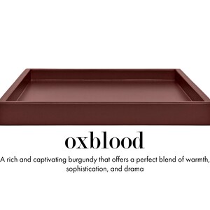 Bandeja otomana cuadrada grande de 24 x 24 pulgadas: Decoración para mesa de centro Oxblood