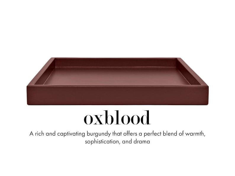 Bandeja otomana cuadrada grande de 24 x 24 pulgadas: Decoración para mesa de centro Oxblood