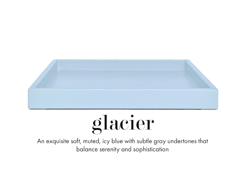 15 x 22 Shallow Rectangle Decorative Tray Glacier