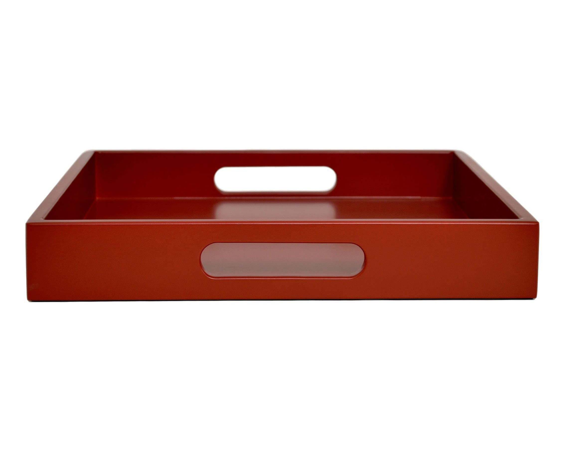 Dark Red Serving Tray With Handles Kitchen Decor Coffee Etsy