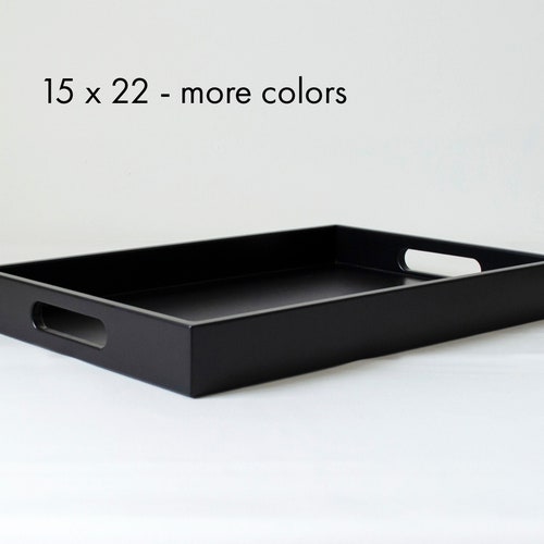 22 x 15 Ottoman Coffee Table shops Tray with Handles, Modern Bar Tray