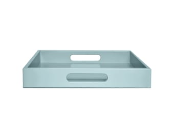 Powder Blue Tray with Handles, Small to Extra Large Sizes for the Coffee Table and Ottoman