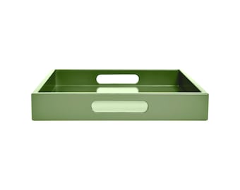 Sage Green Tray with Handles, Small to Large Sizes for the Coffee Table and Ottoman