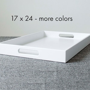 17 x 24 Large Rectangle Tray with Handles, Coffee Table Ottoman Tray