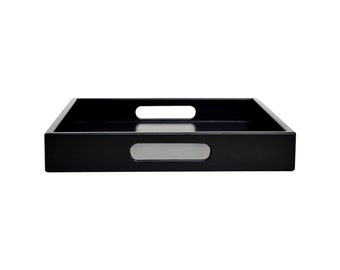 Black Tray with Handles, Small to Large Sizes for the Coffee Table and Ottoman