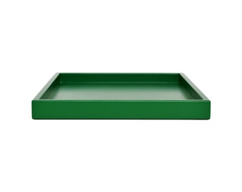 Green Shallow Tray, Small to Extra Large Sizes for the Coffee Table and Ottoman