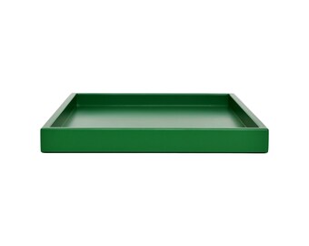 Green Shallow Tray, Small to Extra Large Sizes for the Coffee Table and Ottoman