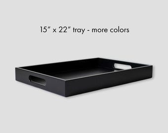 15 x 22 Rectangle Tray with Handles, Coffee Table Ottoman Decor