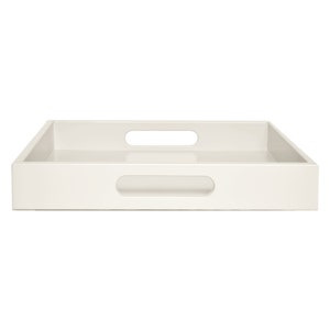 Bone Off White Tray with Handles, Small to Large Sizes for the Coffee Table and Ottoman