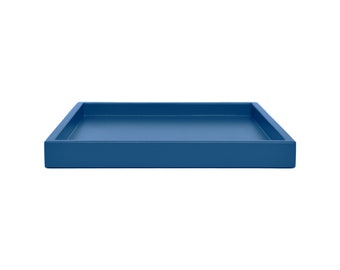 Blue Shallow Tray, Small to Extra Large Sizes for the Coffee Table and Ottoman