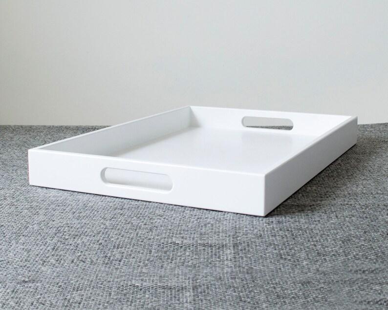 24 X 17 Large Rectangle Ottoman Coffee Table Tray With Handles Etsy