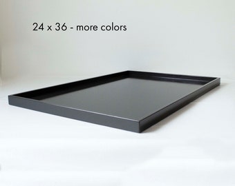 24 x 36 Extra Large Rectangle Shallow Tray, Oversized Coffee Table Ottoman Tray
