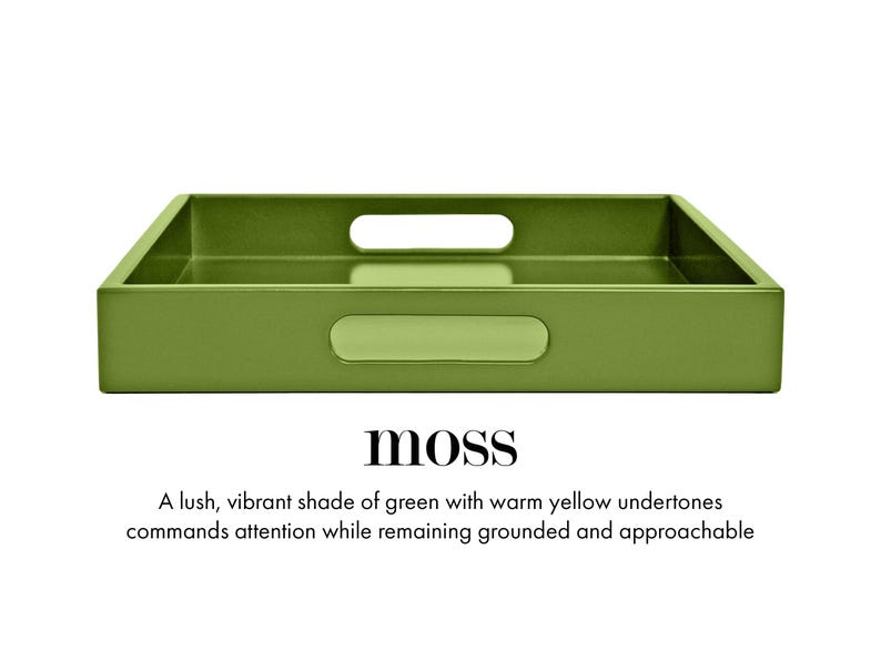 20 x 20 Square Ottoman Coffee Table Tray with Handles Moss