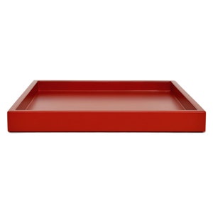 Paprika Red Shallow Tray, Small to Large Sizes for the Coffee Table and Ottoman