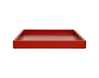 Paprika Red Shallow Tray, Small to Large Sizes for the Coffee Table and Ottoman