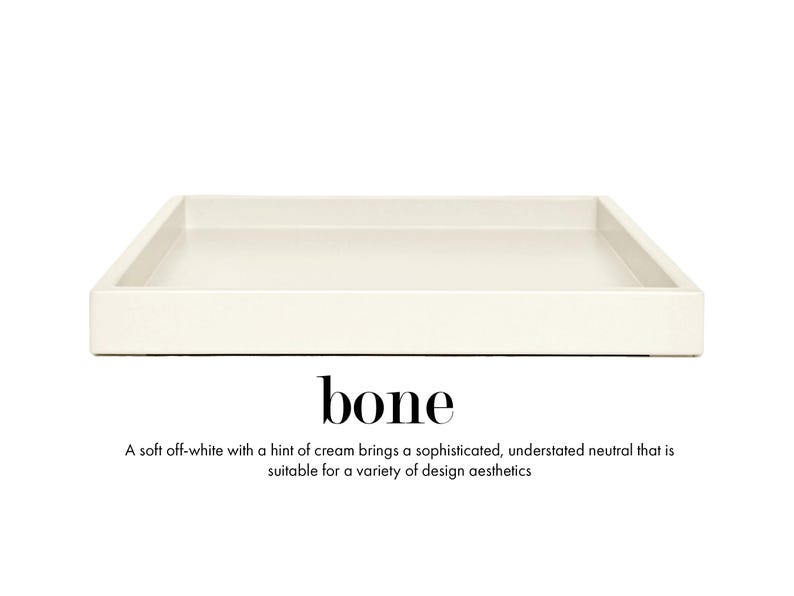 Bandeja otomana cuadrada grande de 24 x 24 pulgadas: Decoración para mesa de centro Bone