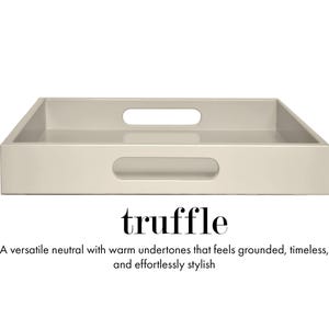 20 x 20 Square Ottoman Coffee Table Tray with Handles Truffle