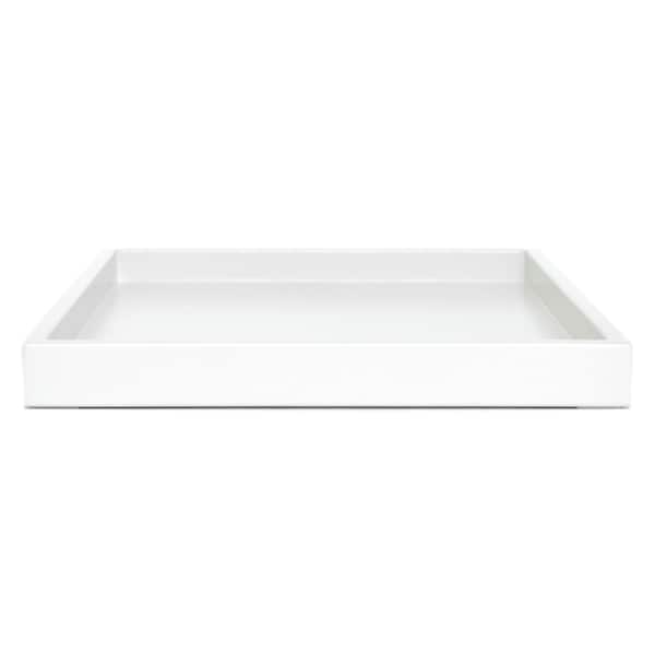 White Shallow Tray, Small to Extra Large Sizes for the Coffee Table and Ottoman