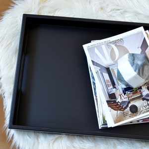 Dark Gray Tray with Handles, Small to Extra Large Sizes for the Coffee Table and Ottoman zdjęcie 6