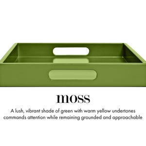 24 x 36 Large Rectangle Tray with Handles, Coffee Table Ottoman Decor Moss