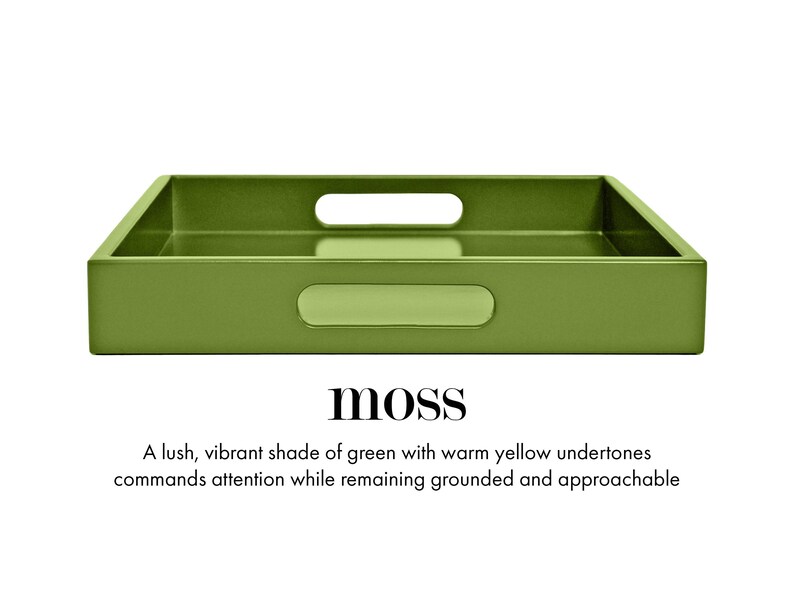 24 x 36 Large Rectangle Tray with Handles, Coffee Table Ottoman Decor Moss