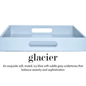 20 x 20 Square Ottoman Coffee Table Tray with Handles Glacier