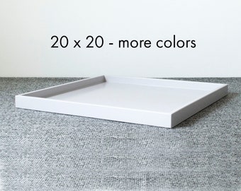 20 x 20 Square Coffee Table Tray, Modern Low Profile Ottoman Tray Table