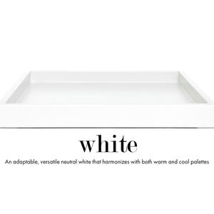 Bandeja otomana cuadrada grande de 24 x 24 pulgadas: Decoración para mesa de centro Blanco