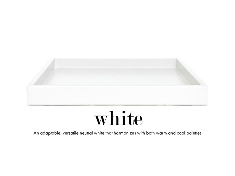 Bandeja otomana cuadrada grande de 24 x 24 pulgadas: Decoración para mesa de centro Blanco