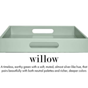 20 x 20 Square Ottoman Coffee Table Tray with Handles Willow