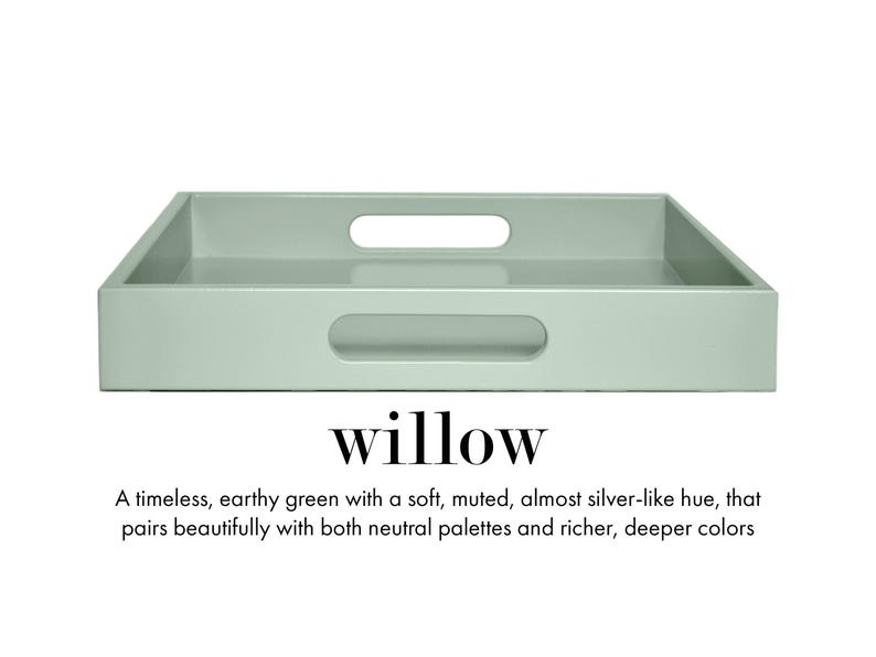 20 x 20 Square Ottoman Coffee Table Tray with Handles Willow