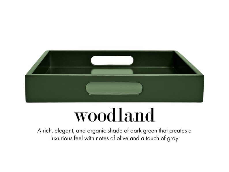 20 x 20 Square Ottoman Coffee Table Tray with Handles Woodland