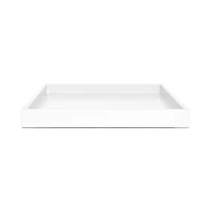 White Shallow Tray: Coffee Table Ottoman Decor