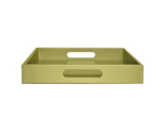 Khaki Green Tray with Handles, Small to Large Sizes for the Coffee Table and Ottoman