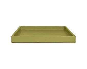 Khaki Green Shallow Tray, Small to Large Sizes for the Coffee Table and Ottoman