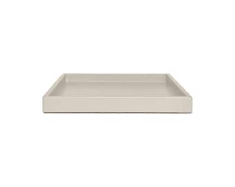 Light Taupe Shallow Tray: Coffee Table Ottoman Decor - Truffle