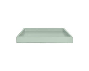 Soft Sage Green Shallow Tray: Coffee Table Ottoman Decor - Willow