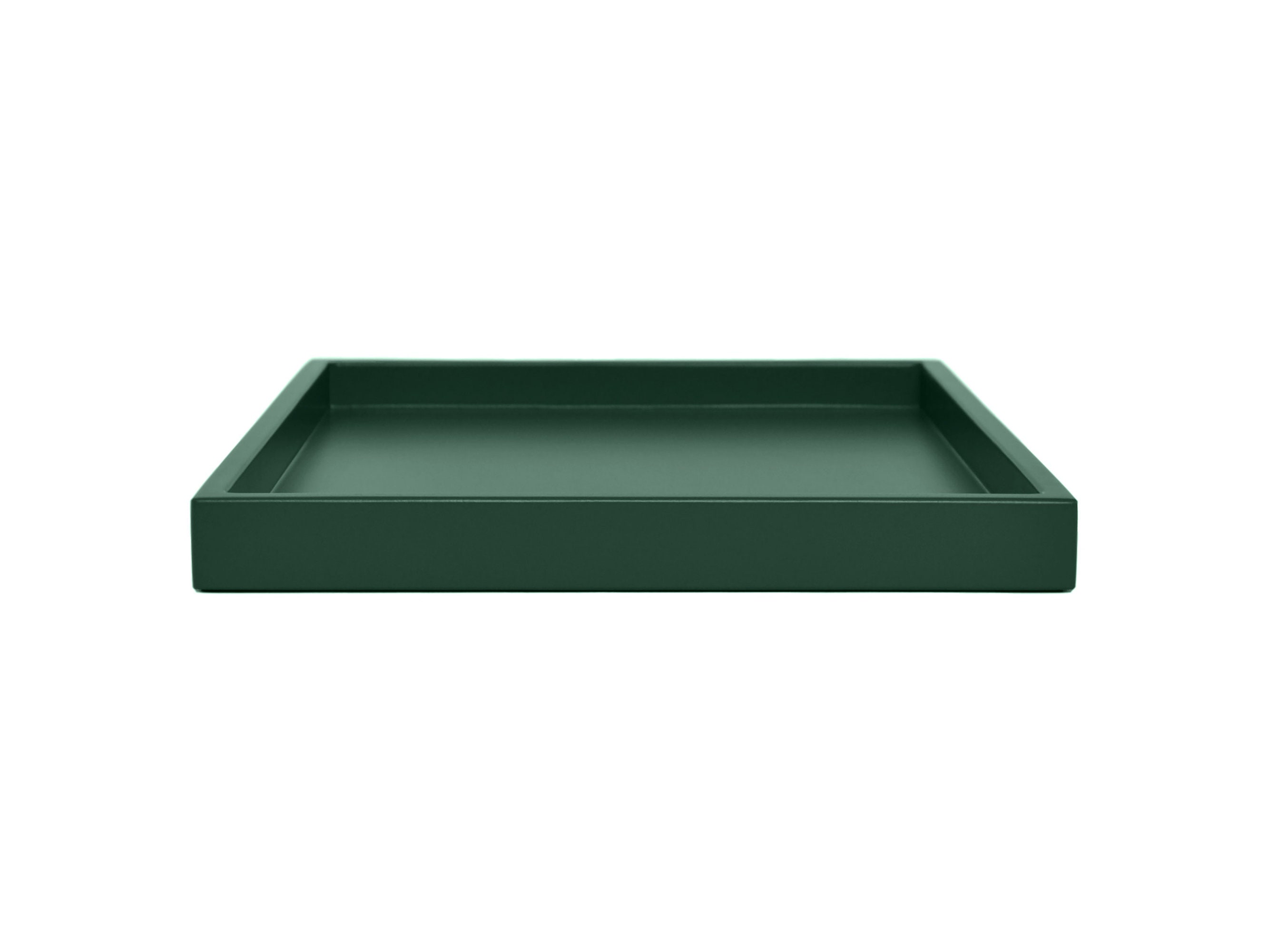 Dark Green Shallow Tray, Small to Extra Large Sizes for the Coffee Table and Ottoman