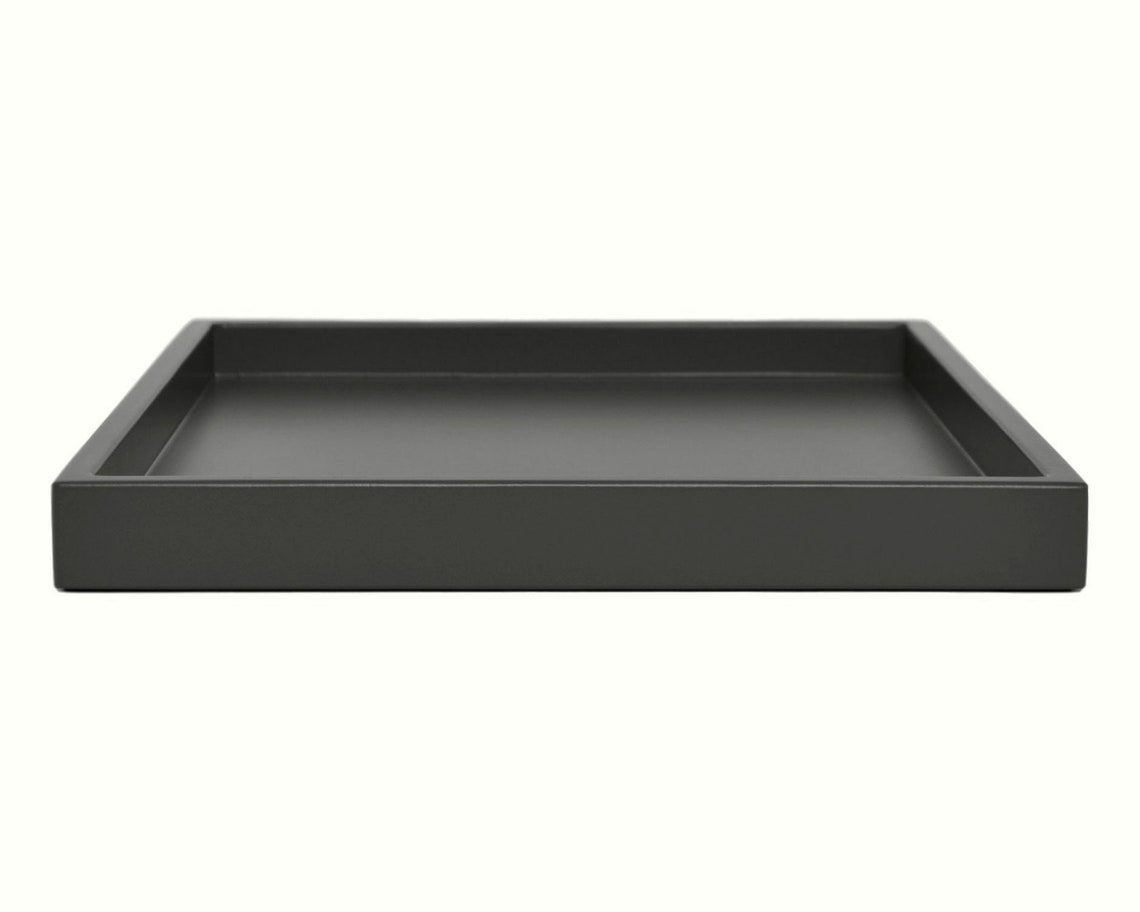 Dark Gray Coffee Table Tray Large Ottoman Tray Wood Etsy