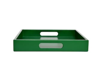 Green Tray with Handles, Small to Extra Large Sizes for the Coffee Table and Ottoman