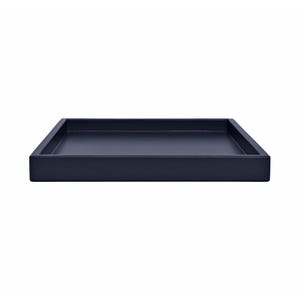 Navy Blue Shallow Tray: Ottoman Coffee Table Decor - Midnight