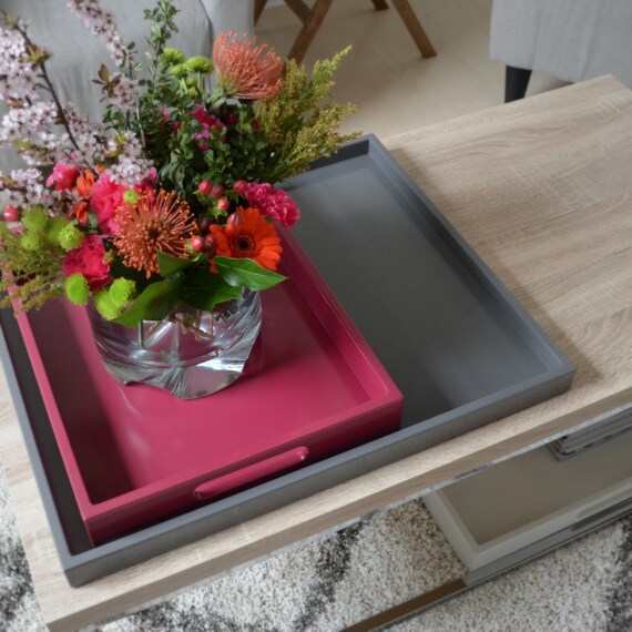 24 X Large Square Ottoman Coffee Table Tray With Handles Large Square Ottoman Coffee Table Tray, Cool Coffee Table Trays