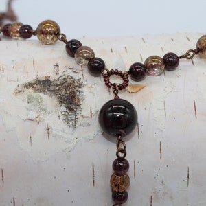 Handmade Beaded Garnet Necklace