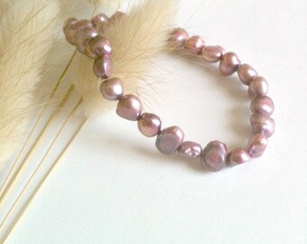 Dainty Freshwater Pearl Bracelet: Handmade Stretch Bracelet