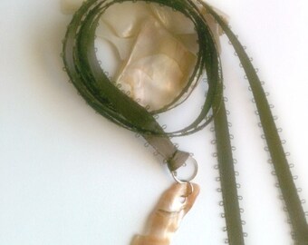 Collier Paua Shell Wrap fait main, Collier Brown Wrap, Collier Paua Shell